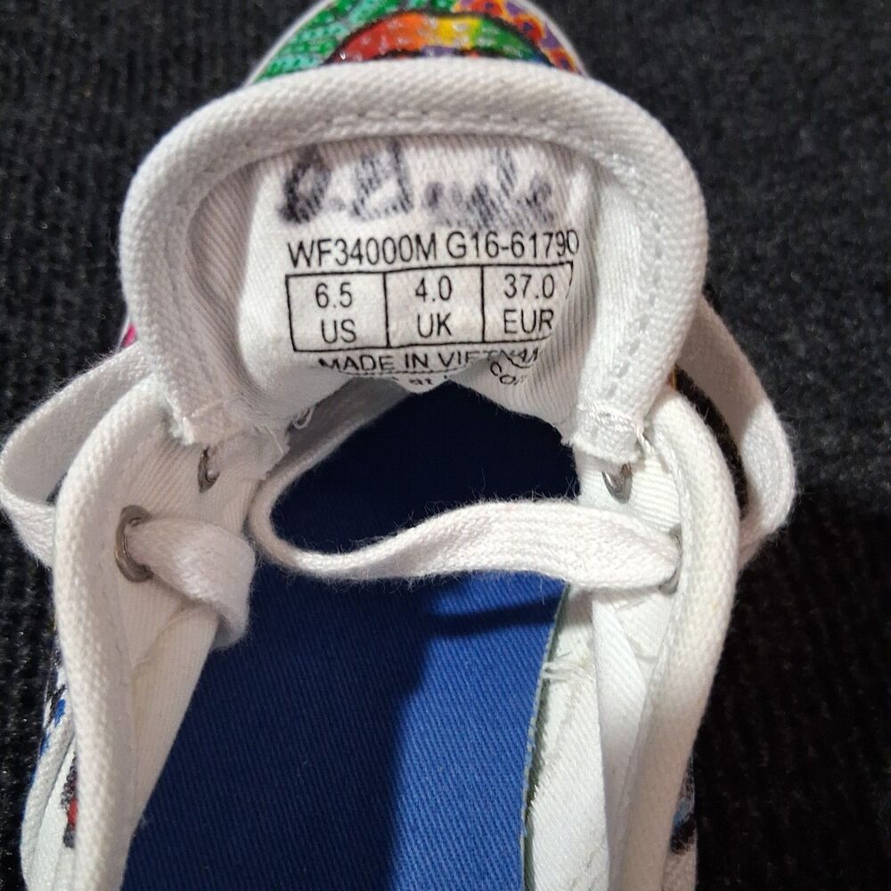 Unique Hand-Painted Keds Sneaker Art Peace Mushroom Floral Boho Hippie 8.5 - Picture 6 of 11